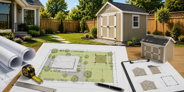 Backyard shed placed to meet setbacks