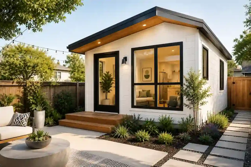 Austin ADU Permits Modern accessory dwelling unit in an Austin backyard