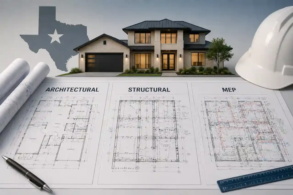 Full Home Design in Texas: What’s in an Architectural, Structural & MEP Drawing Set