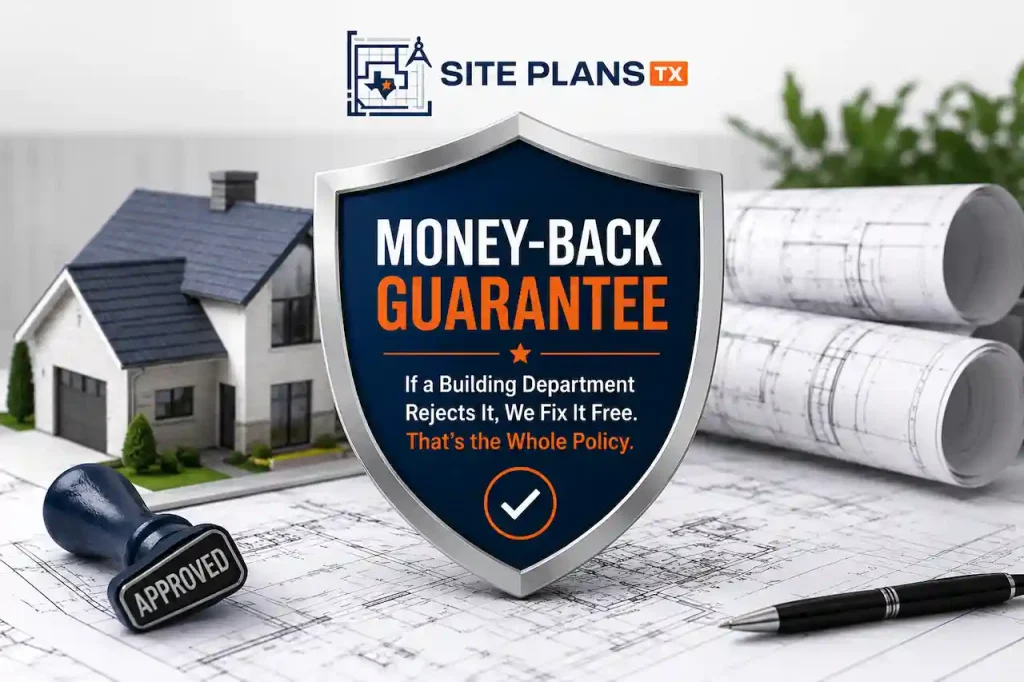 Money-back guarantee for Site Plans TX