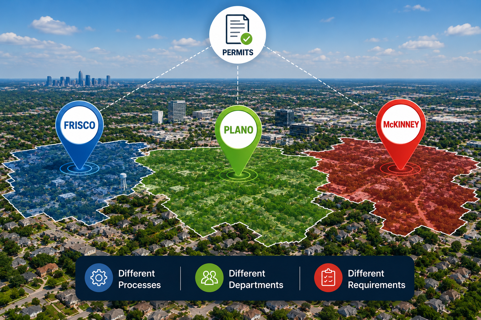 DFW permitting differences in Frisco, Plano, and McKinney