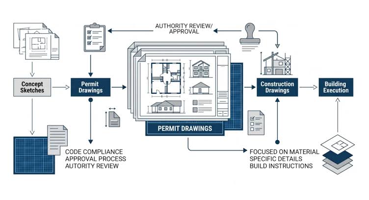 Full architectural and structural drawing set